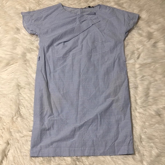 Hugo Boss Gorinna1 white and light blue striped dress size 6 - Picture 1 of 8